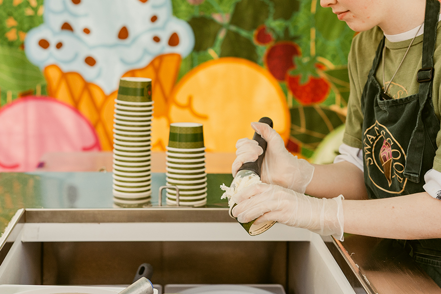 On site ice cream scooping at any event